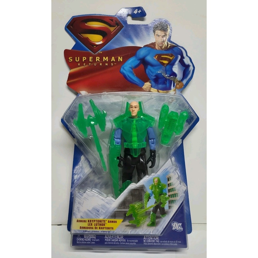 SUPERMAN RETURNS‎ "LEX LUTHOR" IN KRYPTONITE SUIT Mattel *Damaged Card* Toy Gift